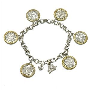 BRIGHTON~butterfly garden~CHARM BRACELET~TWO TONE